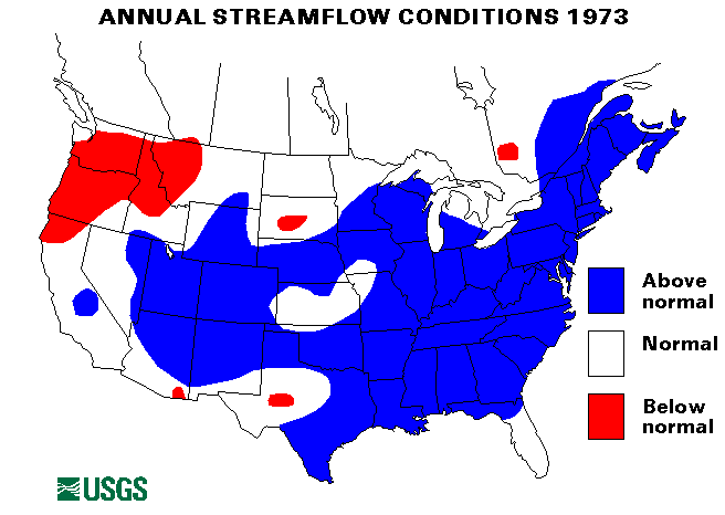 National Water Conditions Map - water year 1973
